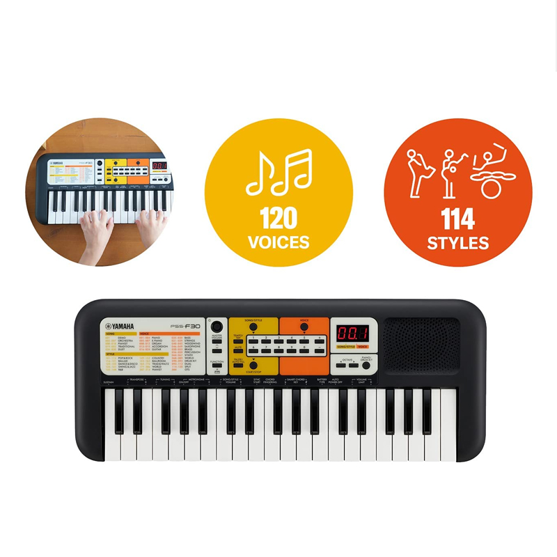 Teclado Infantil Mini Remie PSS E30 com 37 Teclas Yamaha - Samba