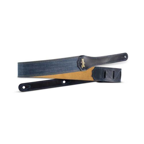 Correa para guitarra Taylor Blue Denim de 2"- Logotipo dorado