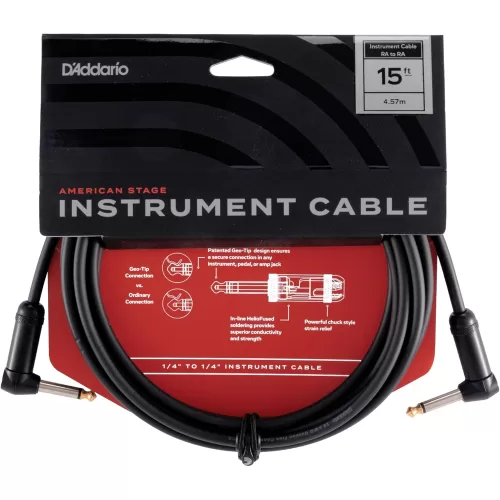 Cable para guitarra Amercian Stage, de Planet Waves, Negro, Macho de 1/4 de pulgada a macho de 1/4 de pulgada