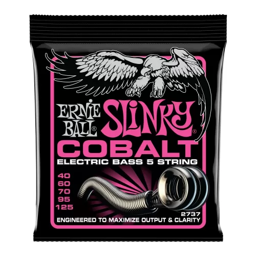 Set 5 cuerdas para bajo eléctrico Ernie Ball 40-125 Super Slinky Cobalt 5-String P02737