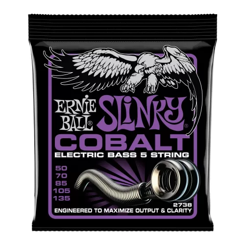 Set 5 cuerdas para bajo eléctrico Ernie Ball 50-135 Power Slinky Cobalt 5-String P02738