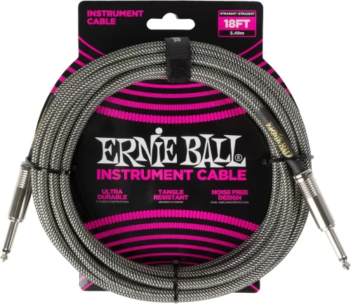 Cable de instrumento Ernie Ball P06433 - Silver Fox 5.49M