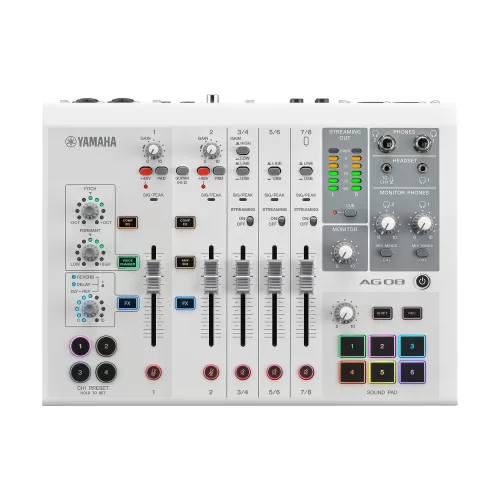 Yamaha AG08 Live Streaming Mixer - Blanco