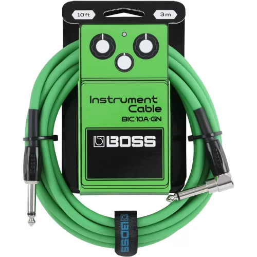 Boss - Cable de instrumentos recto ¼" Jack de 10fts/3mts. Verde