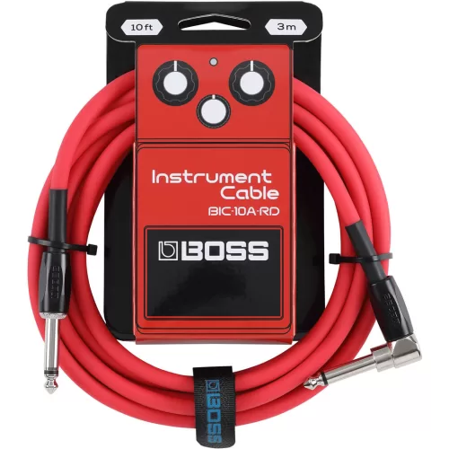 Boss - Cable de instrumentos recto ¼" Jack de 10fts/3mts. Rojo