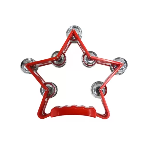 Pandereta de mano para niños rojo estrella