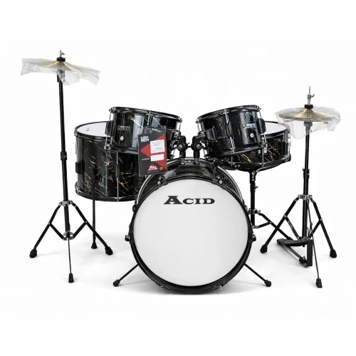 Batería Junior de 5 Piezas ACID - Negro con rayas amarillas