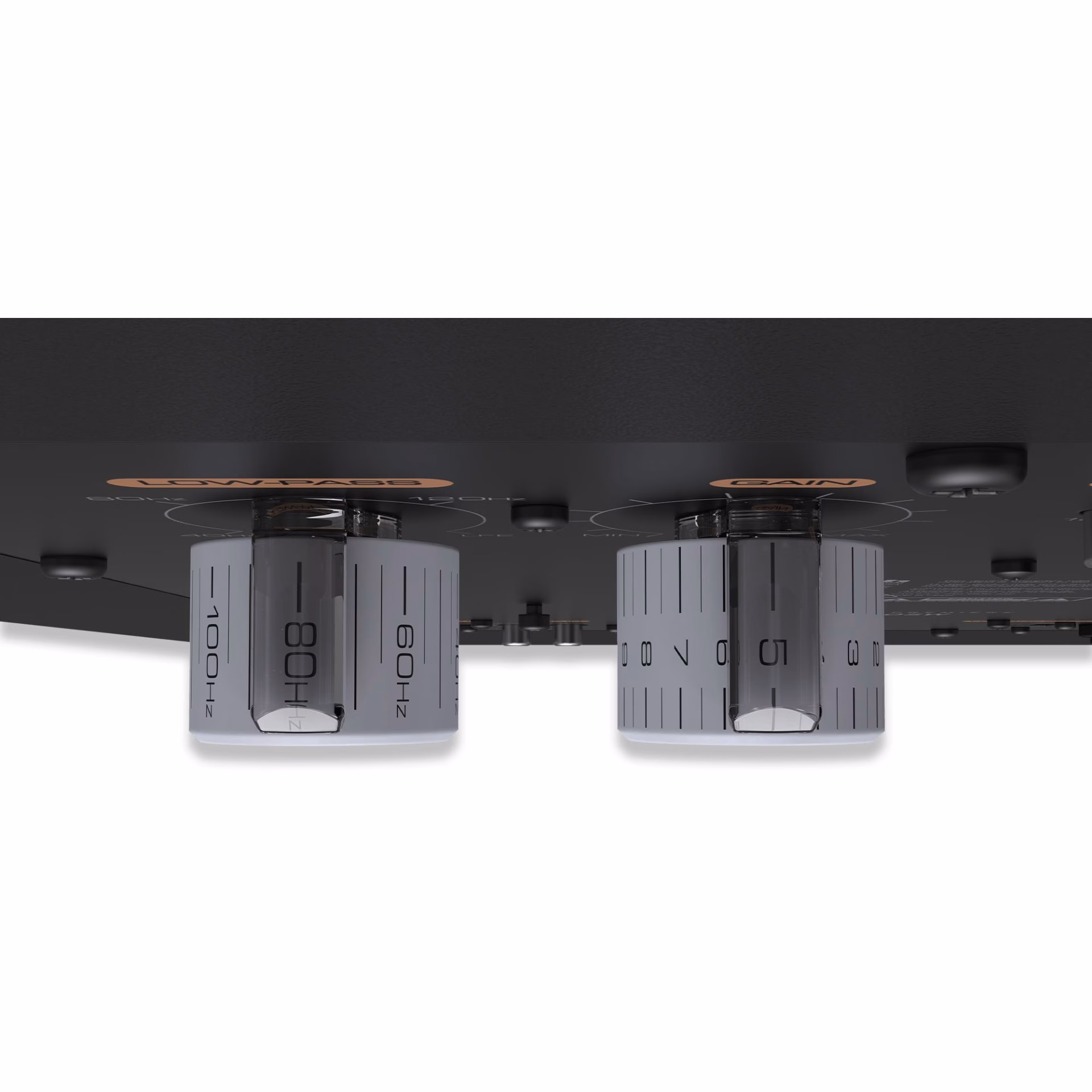 Panel trasero del Klipsch RP‑1000SW con controles de audio
