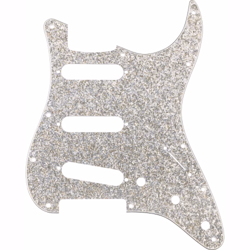 Pickguard Fender Hybrid Glass/Glitter Stratocaster S/S/S Silver Sparkle