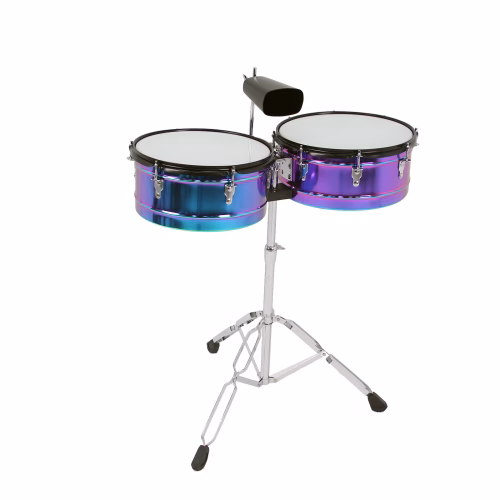 Timbales ACID STB1415C 14" y 15" Azul Púrpura con Soporte