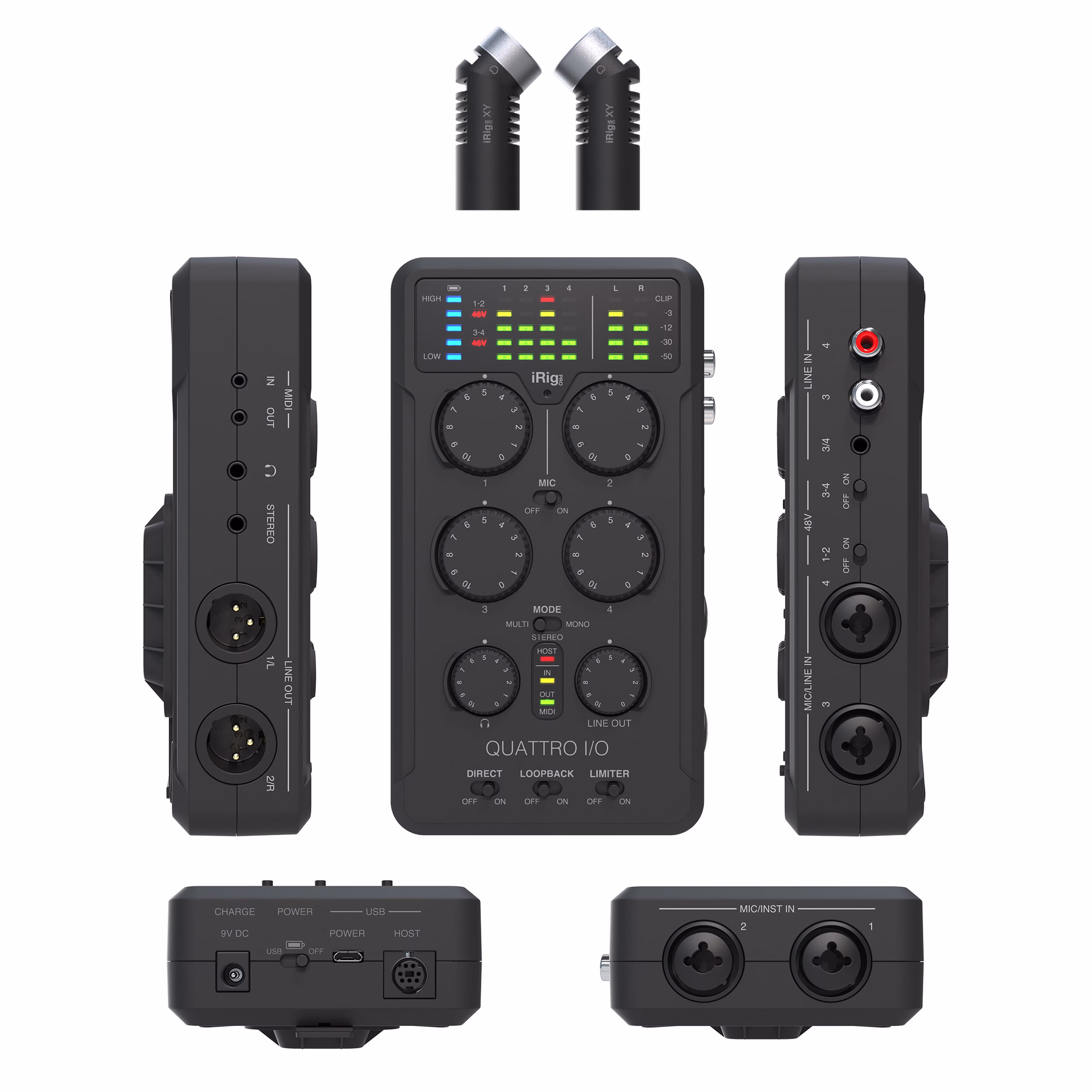 Interfaz de Audio/MIDI Portátil IK Multimedia iRig Pro Quattro I/O Deluxe