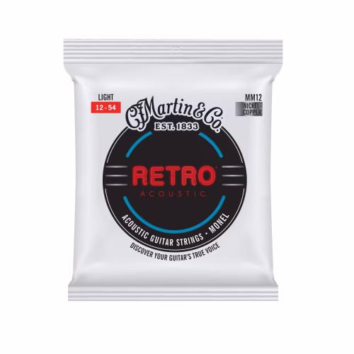 Cuerdas para Guitarra Acústica Martin Retro MM12 Monel Light 12-54