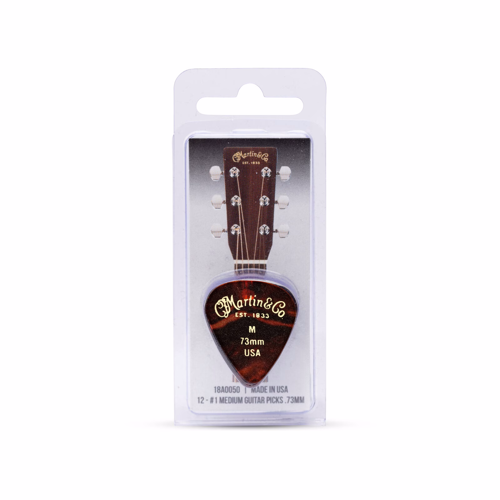Púas Martin #1 Pick Pack Medium 0.73 mm Forma 351 - Pack de 12