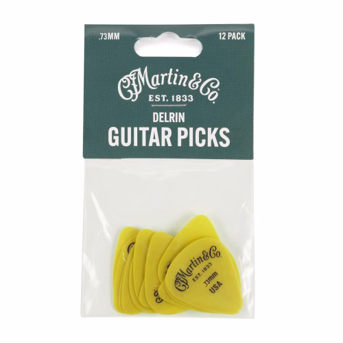 Púas Martin Delrin 0.73 mm Amarillas - Pack de 12