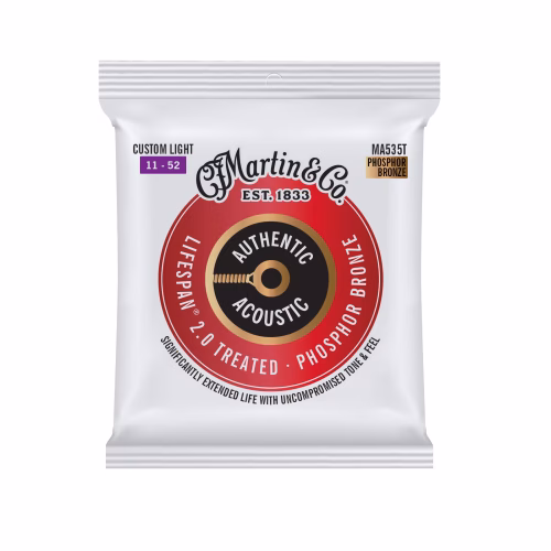 Cuerdas para Guitarra Acústica Martin MA535T Lifespan 2.0 Custom Light 11-52
