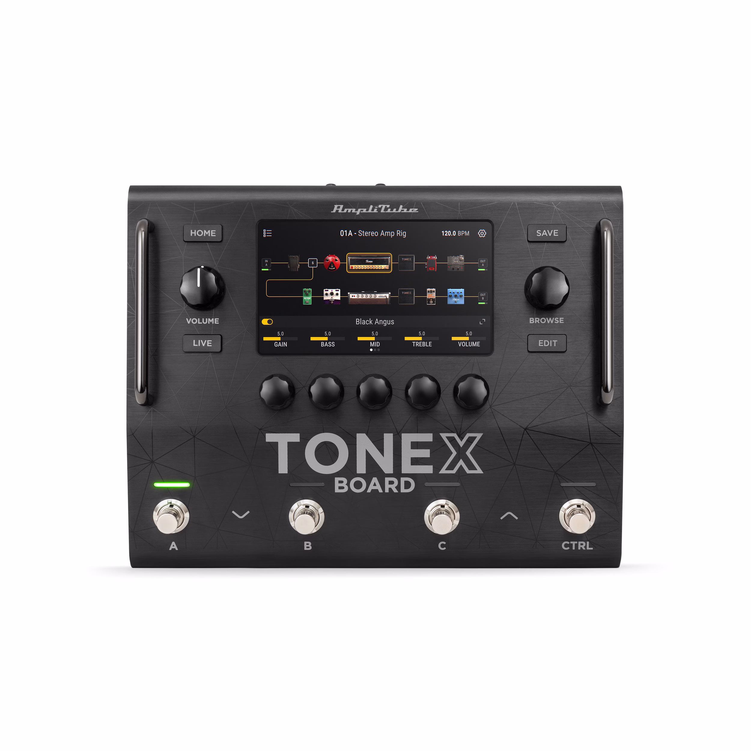 Pedalera multiefectos IK Multimedia TONEX Board vista frontal